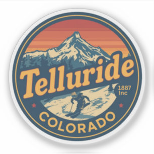 vintage Telluride colorado Skifahren Outdoor-Gesch Aufkleber