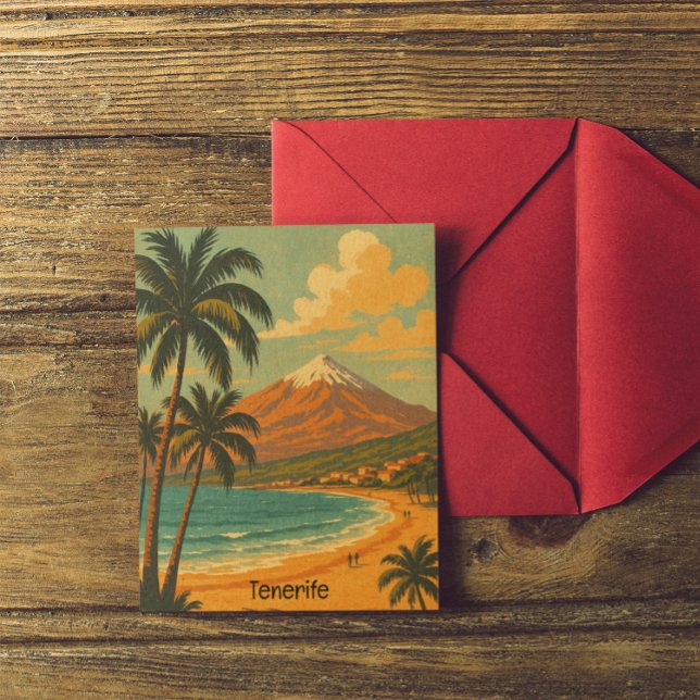 Vintage Tenerife Canary Island Mount Teide Travel  Postkarte (Vintage Tenerife Canary Island Mount Teide Travel Postcard)