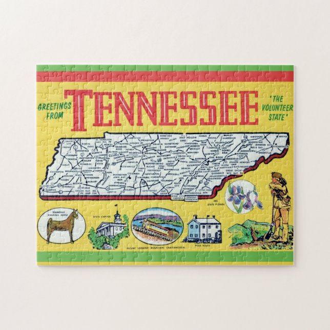 Vintage Tennessee-Karte Puzzle (Horizontal)