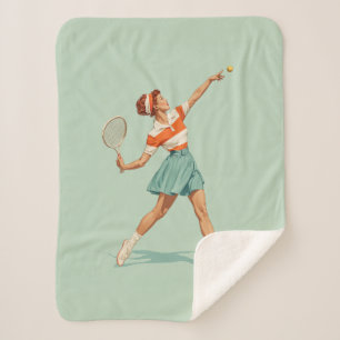 Vintage-Tennis-Aufschlag-Illustration Sherpadecke