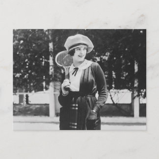 Vintage Tennis-Fashion der 1920er Jahre Postkarte