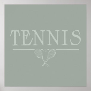 Vintage-Tennis-Kunst illustriert INDIVIDUELLE FARB Poster