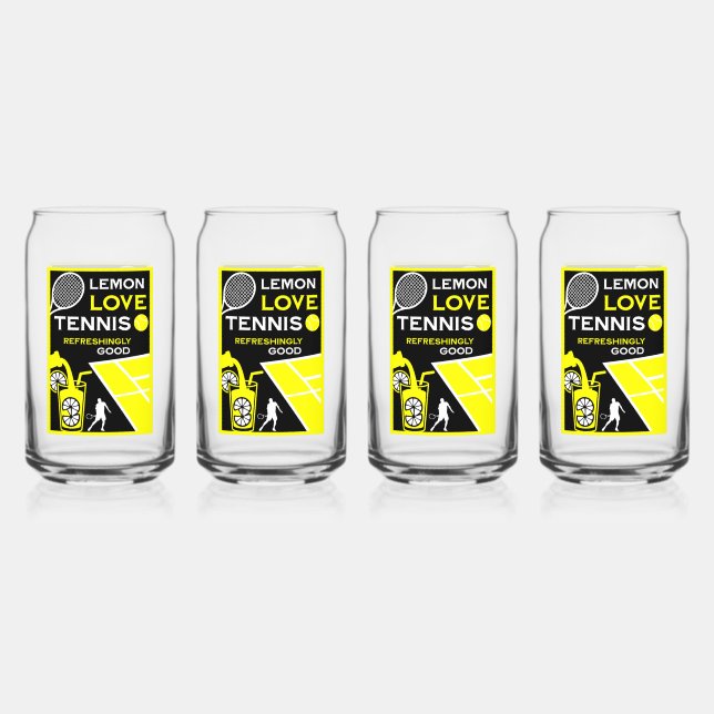 Vintage-Tennis-Limonade Dosenglas (Vorderseite)