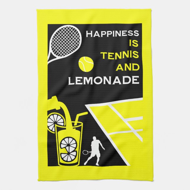 Vintage-Tennis-Limonade Geschirrtuch (Vertikal)