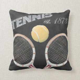 Vintage-Tennis-Schultafel-Design Kissen