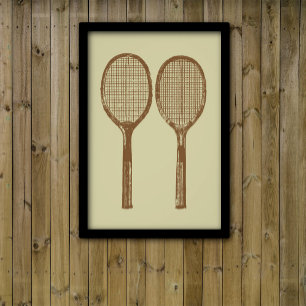 Vintage Tennisschläger Fotodruck