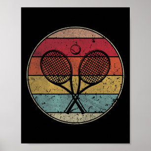 Vintage Tennisschläger Männer Frauen Kinder Retro Poster