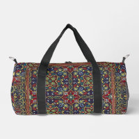 Vintage Teppichdetails in Rot und Blau