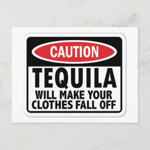 Vintage Tequila Warnschild Postkarte
