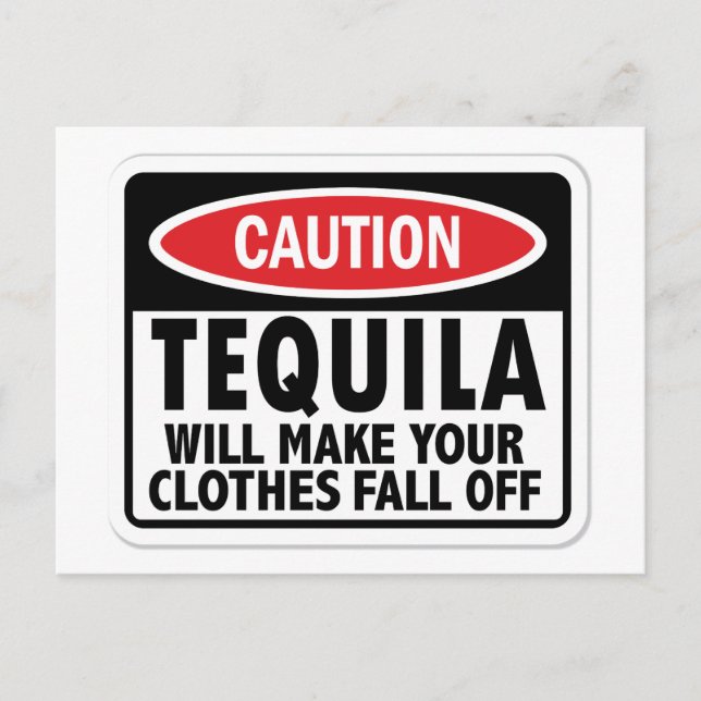 Vintage Tequila Warnschild Postkarte (Vorderseite)