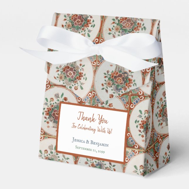 Vintage Terracotta-Fliesen-Muster Hochzeit Geschenkschachtel (Vorderseite)