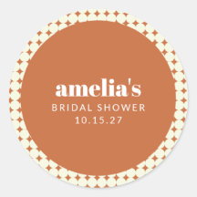 Vintage Terracotta Geometric Bridal Shower Custom