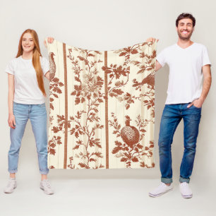 Vintage Terrakotta-Bauernhuhn-Toile-Design Fleecedecke