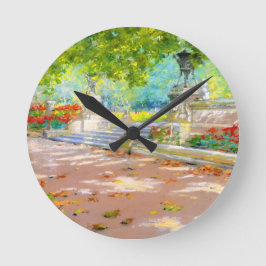 Vintage Terrasse, Park mit Aussicht (1887) zeichne Runde Wanduhr