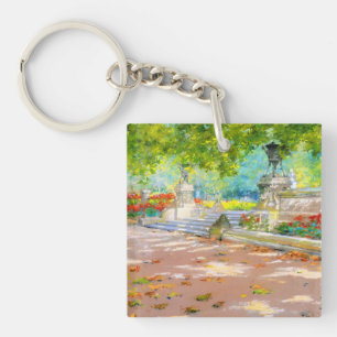Vintage Terrasse, Park mit Aussicht (1887) zeichne Schlüsselanhänger