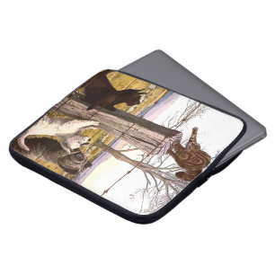 Vintage Terrier & Bobcat Laptop-Sieb Laptopschutzhülle