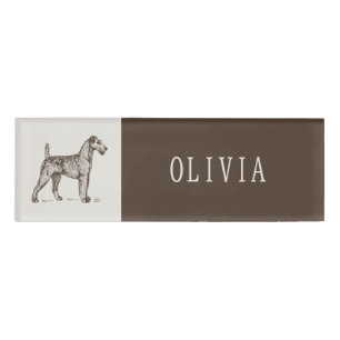 Vintage-Terrier-Personalisierung Namensschild Abze Namenschild