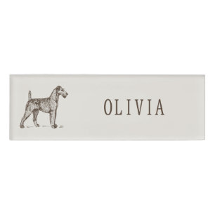 Vintage-Terrier-Personalisierung Namensschild Abze Namenschild