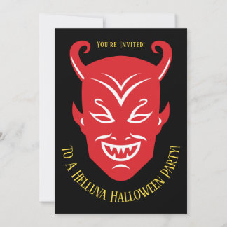 Vintage-Teufel-Halloween-Einladung Feiertagskarte