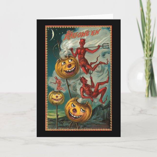 Vintage Teufel-Karte Karte (Vorderseite)