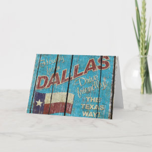 Vintage Texas - Dallas Grußkarte Karte