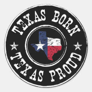 Vintage Texas geboren - Texas stolz Runder Aufkleber