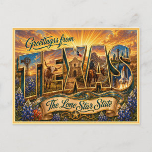 Vintage- Texas- Gruß von der Postkarte