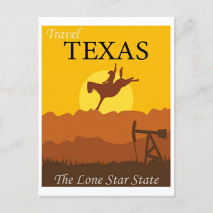 Vintage Texas Lone Star State Retro-Reise Postkarte