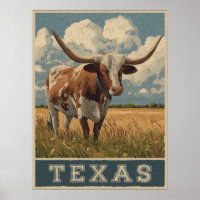 Vintage Texas Longhorn Bull Retro Reise