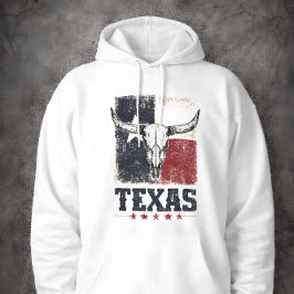 Vintage-Texas-Longhorn-Stierschädel-Distressed-Fla Hoodie