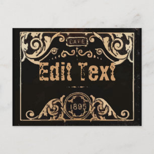 Vintage Textarte für das alte Label bearbeiten Postkarte