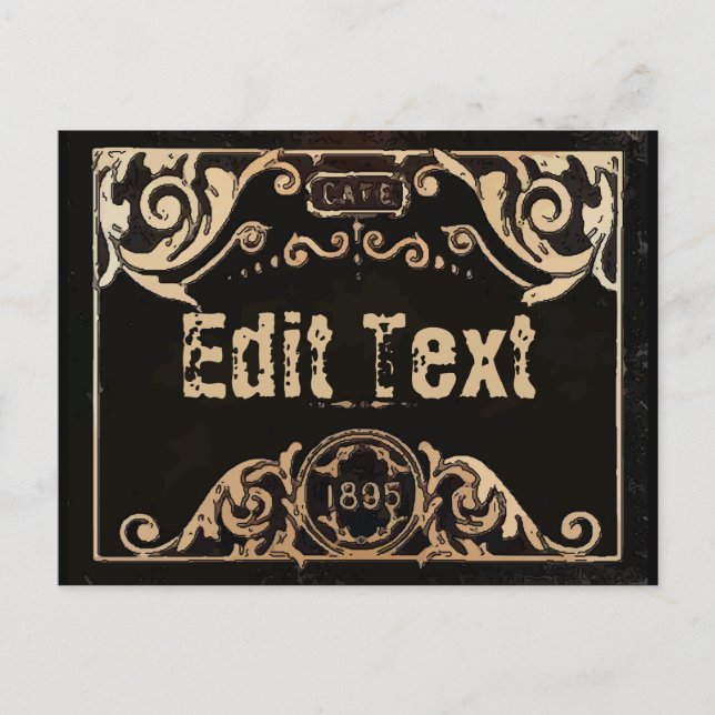 Vintage Textarte für das alte Label bearbeiten Postkarte (Vorderseite)