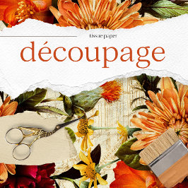 Vintage Textur Rustikale Blumendekoupage Seidenpapier