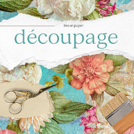 Vintage Textur Rustikale Blumendekoupage Seidenpapier