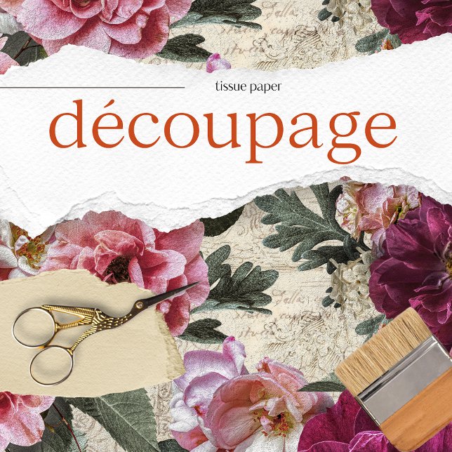 Vintage Textur Rustikale Blumendekoupage Seidenpapier (Von Creator hochgeladen)