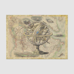 Vintage Textur Rustikale Karte Nautic Decoupage Seidenpapier