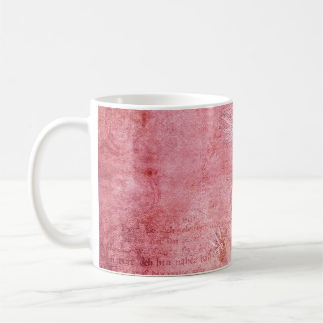 Vintage Textur Scrapbook Rosa Kaffeetasse (Links)