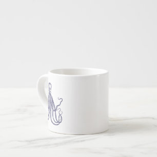 Vintage texturierter Oktopus Espressotasse