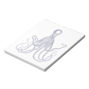 Vintage Texturierter Oktopus Notizblock