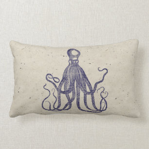 Vintage Texturierter Oktopus Sprenkelung Lendenkissen