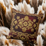 Vintage Texturstickerei in Red Gold Fleur-de-Look Kissen<br><div class="desc">Texturierte Vintage Look Stickerei Red Gold Fleur-de-lis Muster . Komfortabel ohne Juckreiz der echten Stickerei 😀</div>