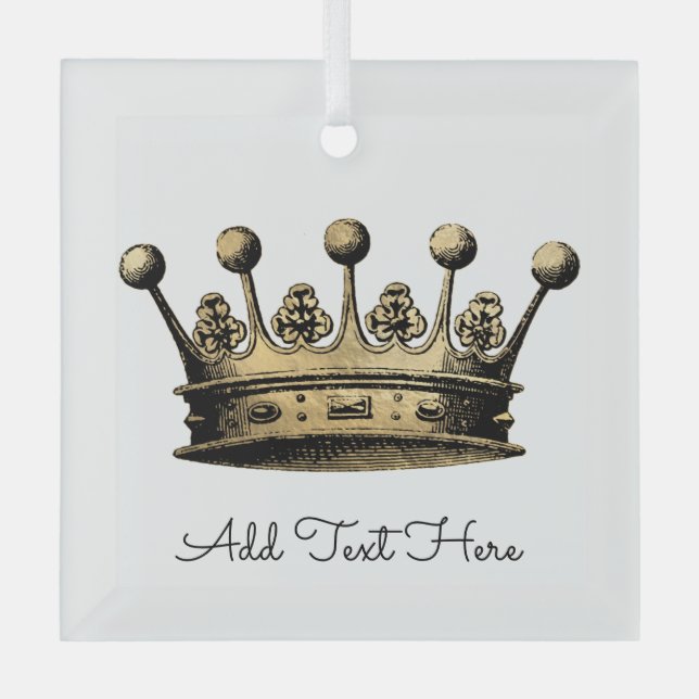 Vintage Textzyklen für die Goldkrone Ornament Aus Glas (Vorderseite)