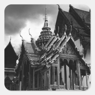 Vintage Thailand Bangkok die Dusit Gruppe Quadratischer Aufkleber