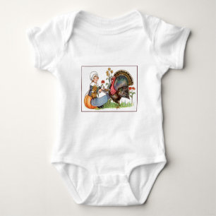 Vintage Thanksgiving Baby Strampler