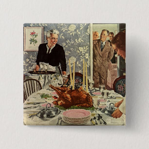 Vintage-Thanksgiving-Day-Putenessen mit der Famili Button
