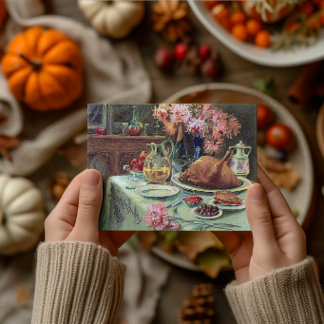 Vintage Thanksgiving Day Truthahn Dinner Karte