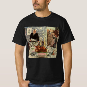 Vintage-Thanksgiving-Day-Truthahn-Essen mit der Fa T-Shirt