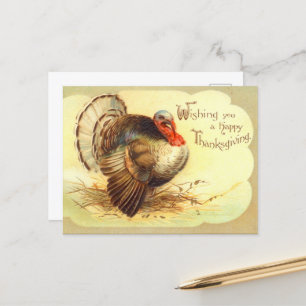 vintage Thanksgiving-Feiertagsszene Postkarte
