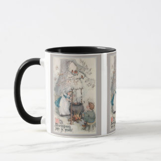 Vintage Thanksgiving Kinder kochen draußen Tasse