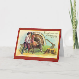 Vintage-Thanksgiving-Kunst-Grußkarten Feiertagskarte